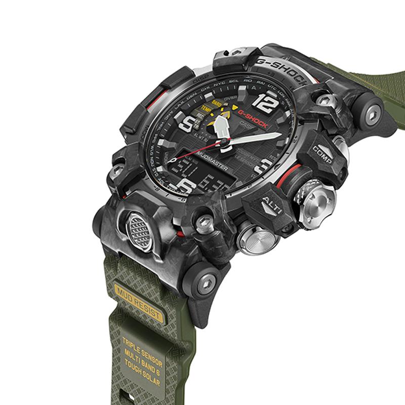 G-Shock Land Series Fashion Trend Street Big Mud King II Carbon Fiber Core Solar Quartz Movement Resin Strap Men watches Green GWG-2000-1A3PR
