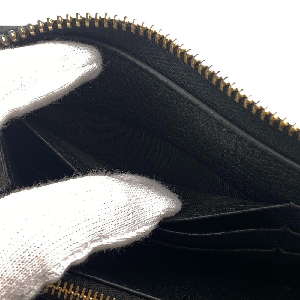 GUCCI 658691 Zip Around leather Purse black leather unisex Used