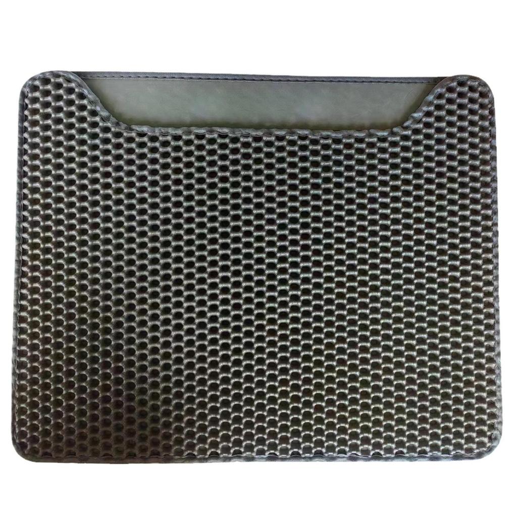 Extra-Large Double-Layer Cat Litter Mat with Velcro, Detachable & Washable, Honeycomb Design to Prevent Splashing and Tracking