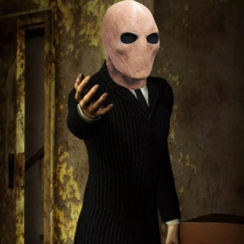 Sinistere Halloween Kwaadaardige Gezichtsloze Man Latex Masker Griezelige Schedel Buitenaards Volledig Gezicht Hoofddeksel