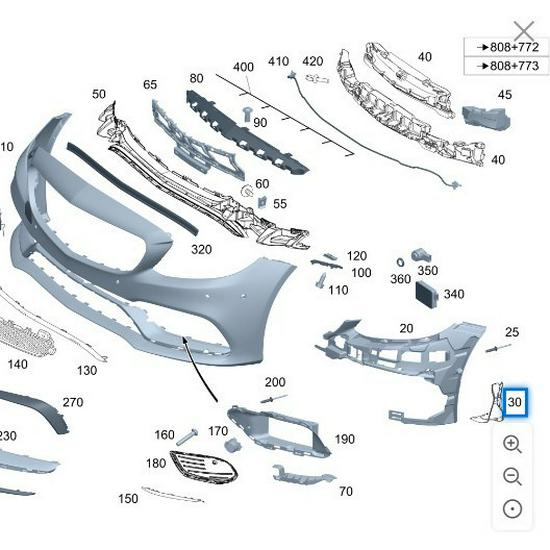 Mercedes-Benz W205 C200 Stoßfänger vorne untere Halterung - 2058853965