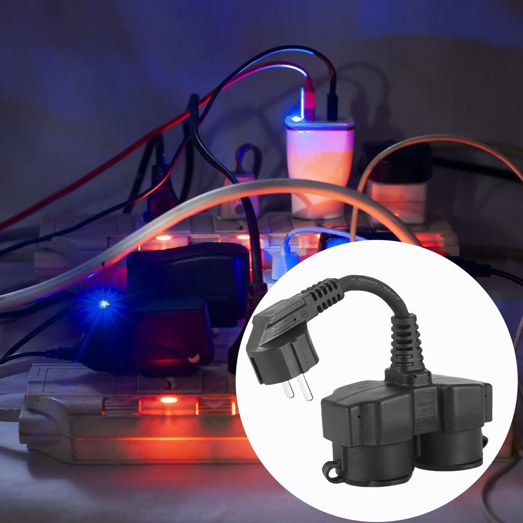 Heavy Duty Double Socket Extension Cable Fireproof Cord Outdoor Power Outlet Plastic for Outdoor & Damp Environments