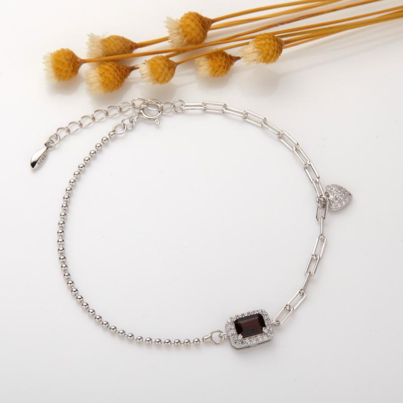 

Xiaohongshu Natural Gemstone Bracelet Women S S925 Sterling Silver Fashion Jewelry High-End Sense Does Not Fade