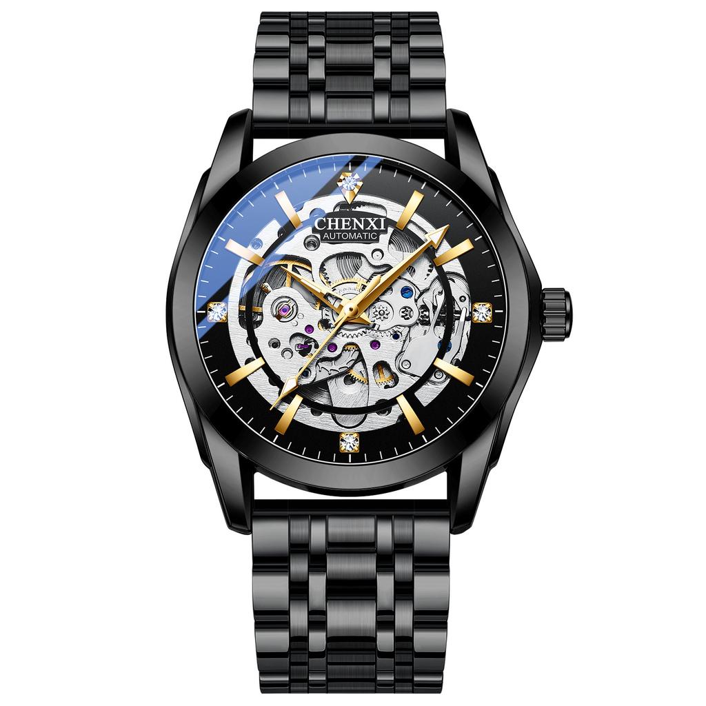 Mens Watches Fashion Luxury Hollowing Automatic Mechanical Watch Waterproof Luminous Watch For Man