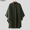 INCERUN Men Spring Long Sleeve Buttons Up Layers Irregular Shirts Cloak Tops