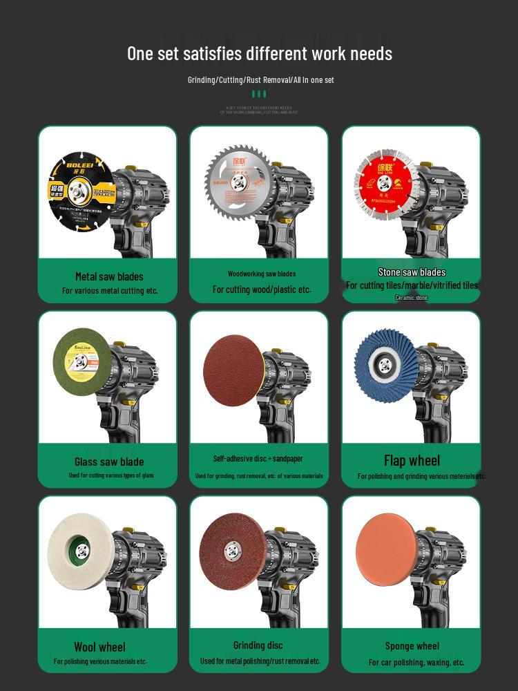 Baolian Electric Drill To Angle Grinder Converter Kit: Chuck, Connecting Rod, and Cutting Attachment