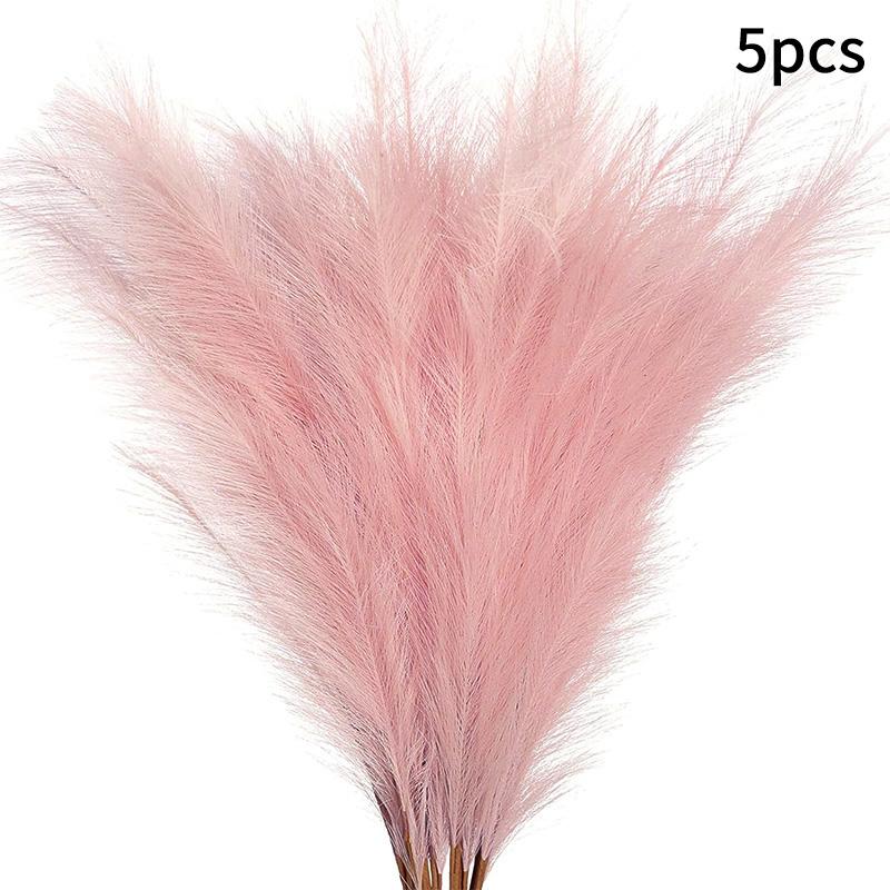 

Artificial Reed Pampas Grass Artificial Plant Vivid Feather Decoration For Wedding Banquet Arrangement Shop Store Decoration Props 5PCS