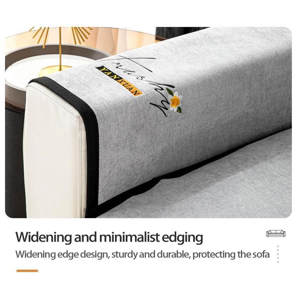 Chenille Sofa Cushion Cover: Simple Modern, Non-Slip, Four Seasons Universal Embroidery.