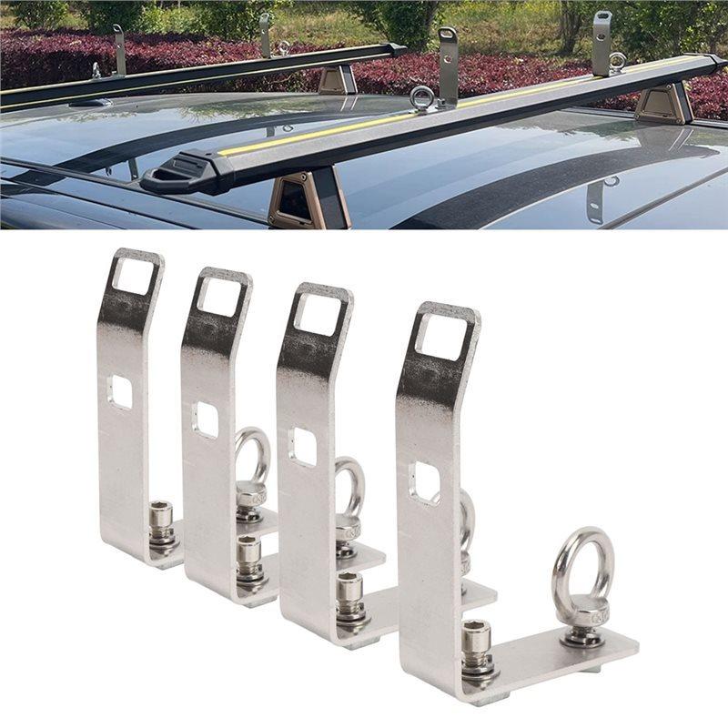Truck Cross Bar Replacement Roof Rack Load Stops 4Pcs 304 Stainless Steel T Slot For Ladder Firewood Skis Kayaks