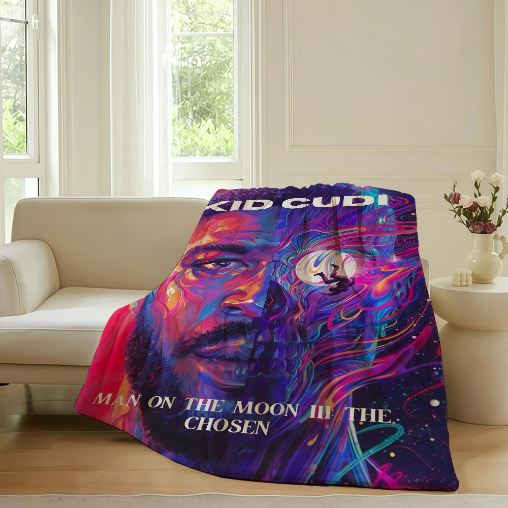 American Rapper Kid Cudi Blanket For Sofa Office Bed Plane Travel Sleep Read Relax Camping Soft And Warm