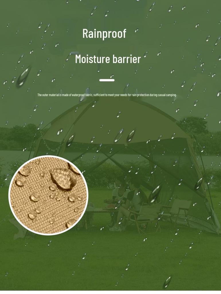 Four-Season Ventilated Camping Tent: Mesh Sunshade, Mosquito Repellent, Rainproof Shelter