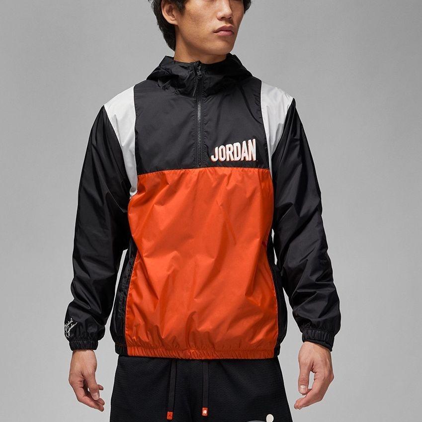 Air Jordan Flight MVP Hooded Pullover Jacket 'Black Orange' Men's DV7601-010