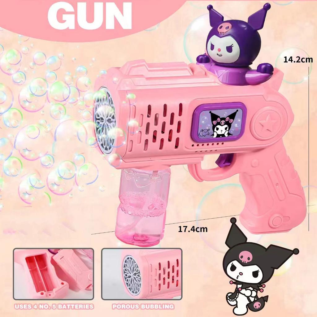 New Hot Stitch Electric Bubble Gun Toy Bubbles Machine Automatic Soap Blower With Light Outdoor Game Boys And Girls Gift