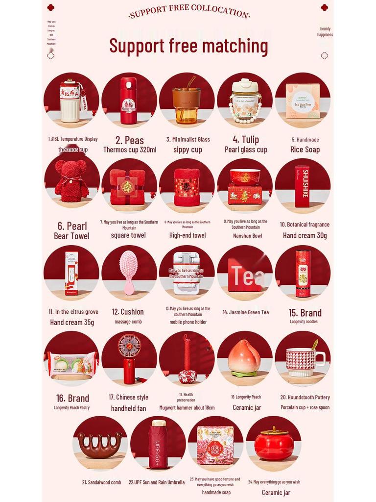 Elderly Birthday Celebration Gift Box: Perfect for 60th, 70th, 80th, 90th Birthdays and Longevity Parties.