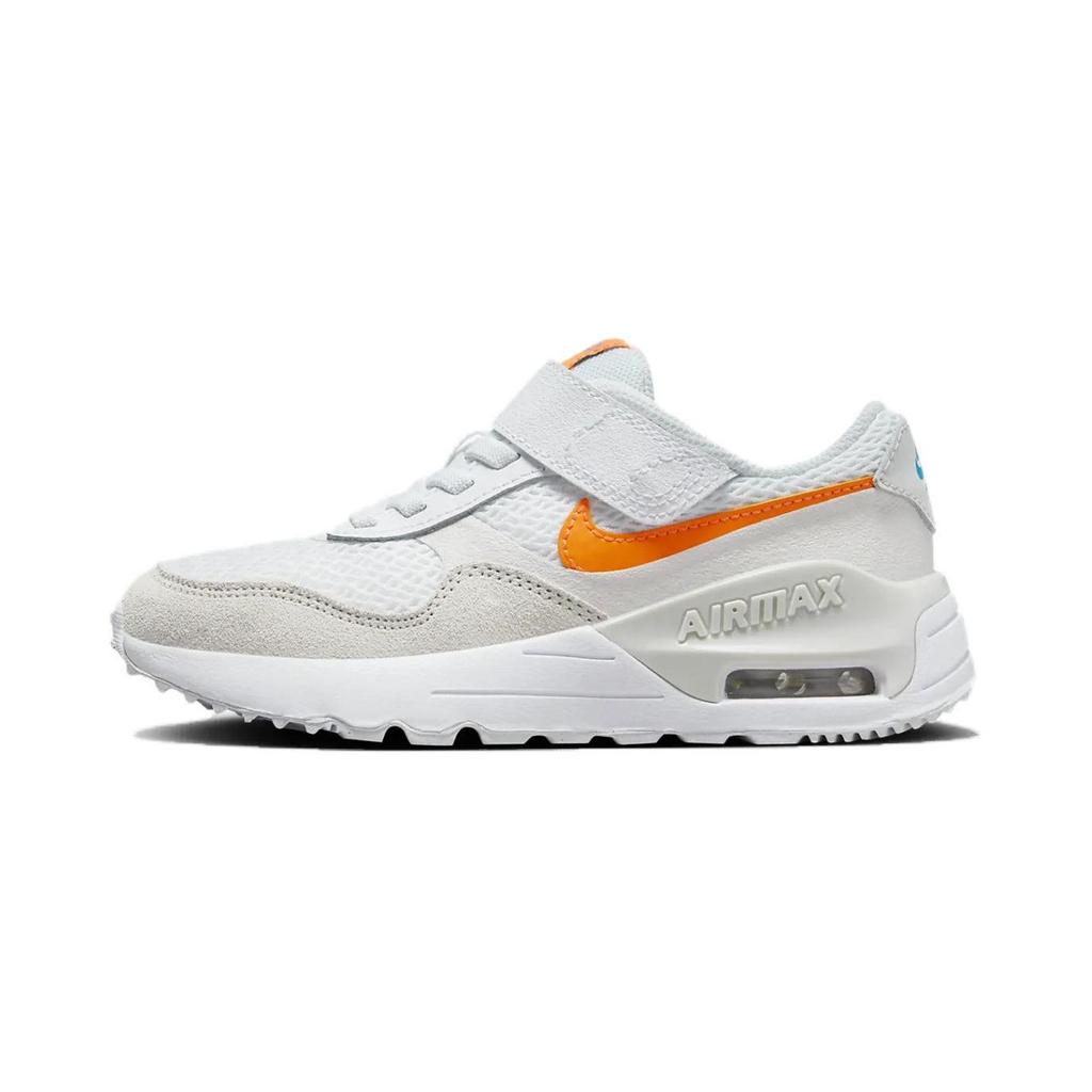 Nike Air Max SYSTM BP Cushioning, Wear Resistant Low top Kids Lifestyle Shoes White Orange Children Aged 3 7 Years Old DQ0285-114