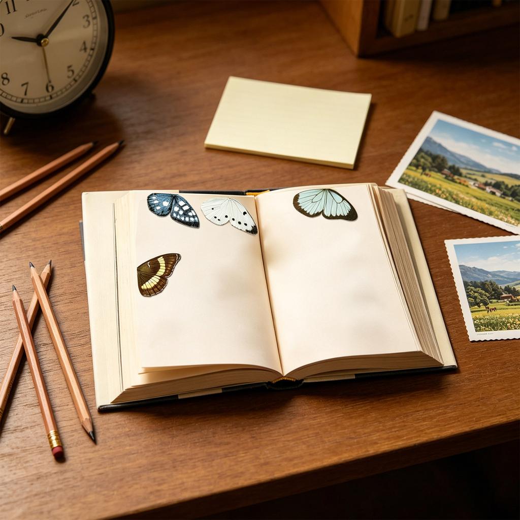 5pcs Color Simulated Butterfly Magnetic Bookmark Set
