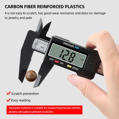 0–6 Zoll/ 150 mm elektronischer digitaler Messschieber, kohlenstofffaserverstärkter Kunststoff, hohe Präzision