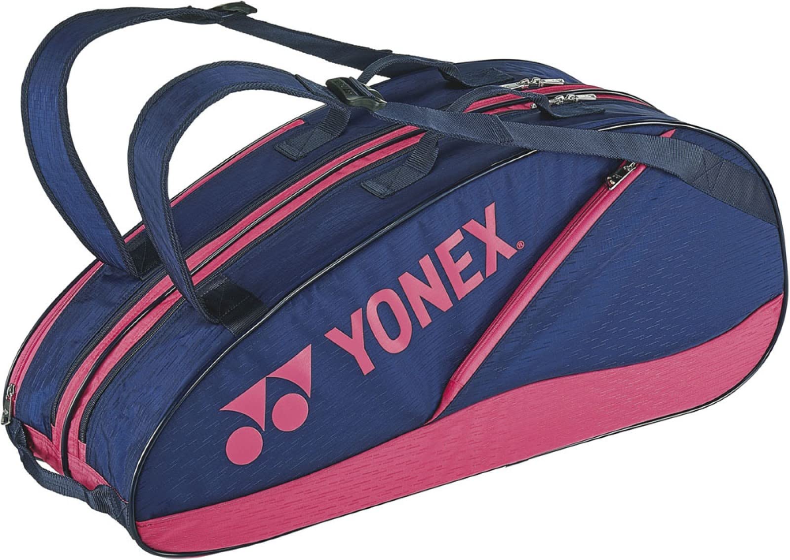 Теннисная сумка YONEX Сумка для ракеток Вмещает 6 Сумка BAG2132R, 6, Ракетки, Темно-синий/Розовый (675),