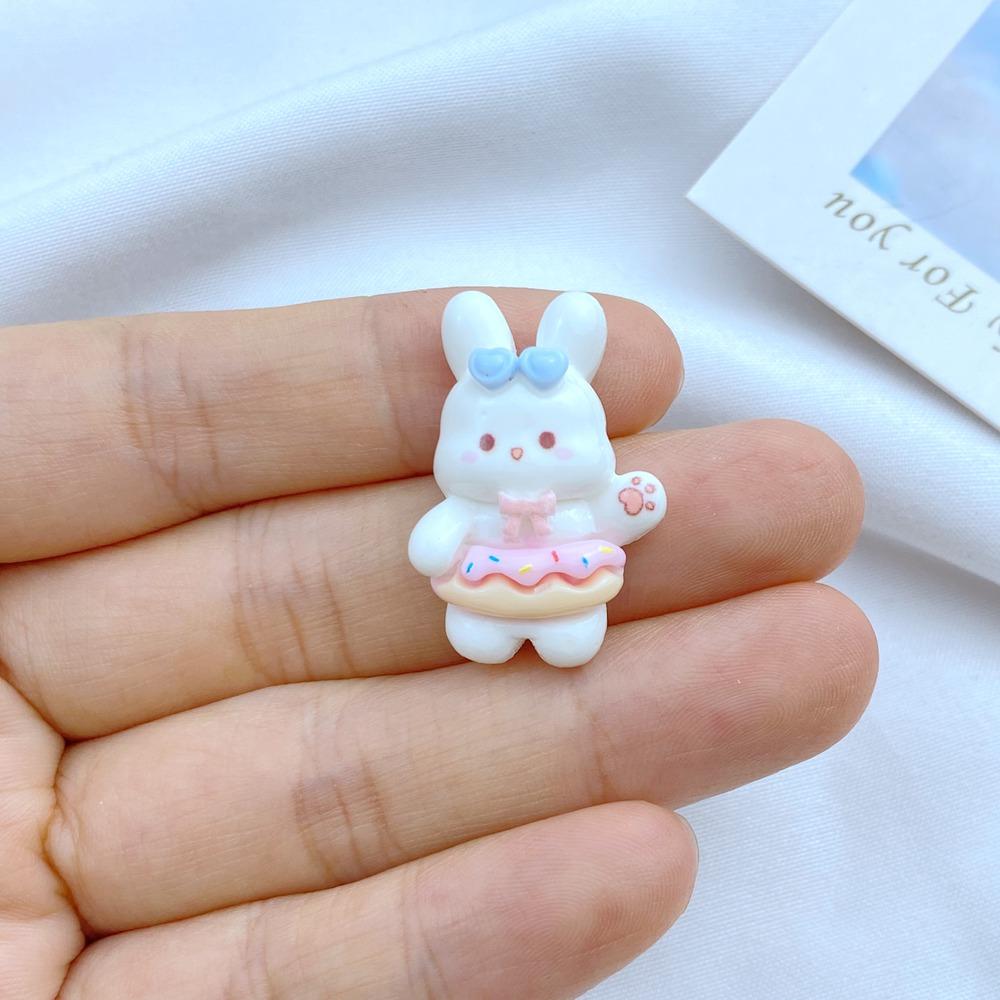 10Pcs New Cute Resin Cartoon Candy Ice Cream Rabbit Series Flat Back Parts Embellishments For Hair Bows Accessorie