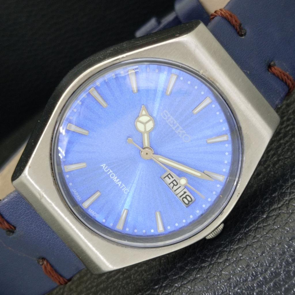 

SEIKO AUTOMATIC VINTAGE JAPAN 6309A MENS SKY BLUE COLOR DIAL WATCH a701340-5 R206a-a701340