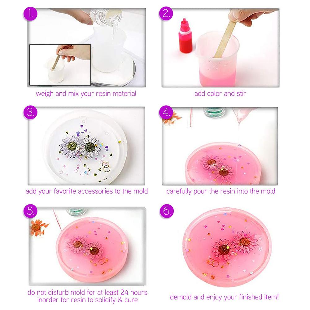 26Pcs/Set Epoxy Resin Silicone Molds DIY Resin Art Crafts Making Tools Molds Stir Sticks Measuring Cups Crystal Epoxy Resin Mold