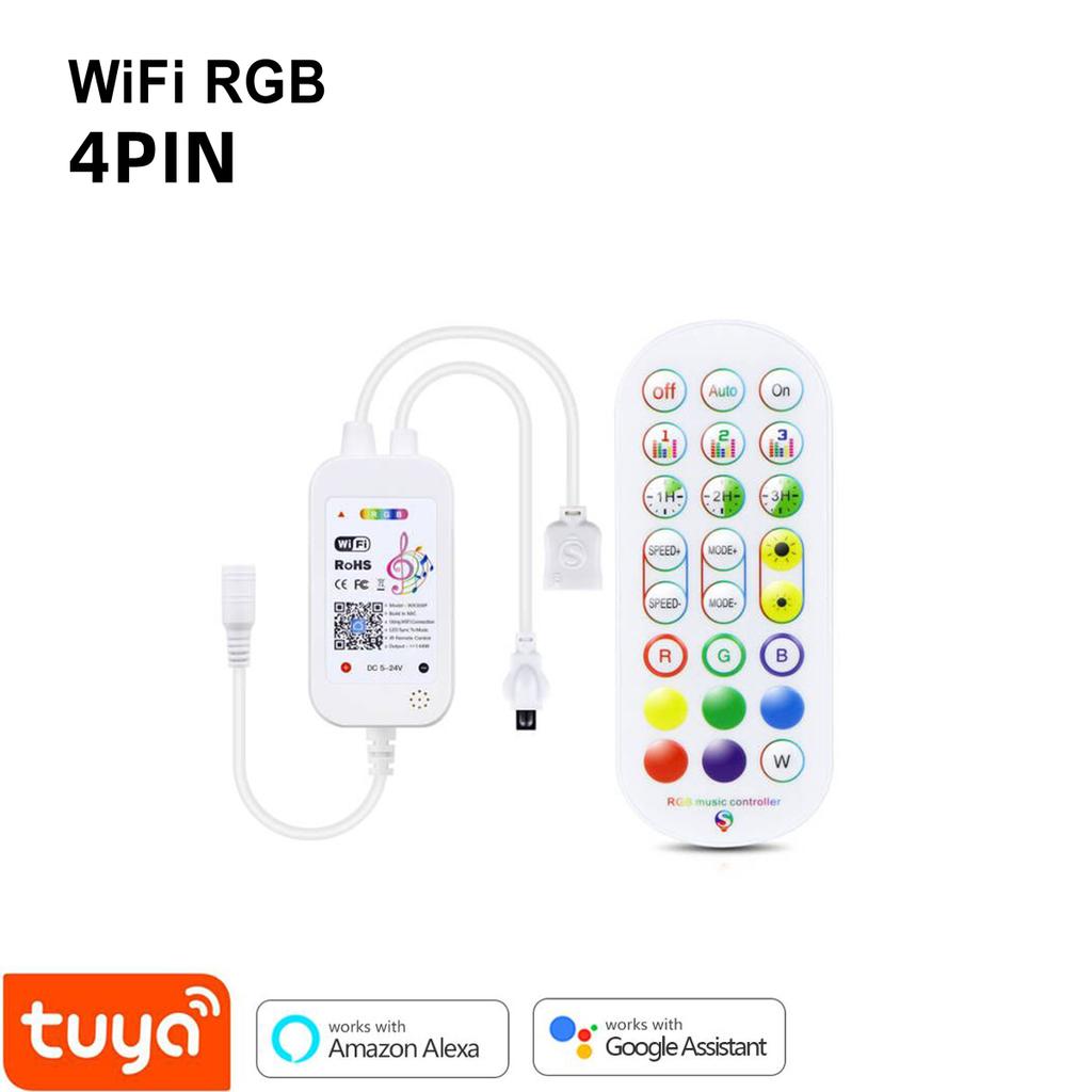 DC12V-24V Tuya SmartLife WIFI Controller,USB 5V LED Controller, Single Color/RGB LED Strip Controller Dimmer Lamp Switch Control