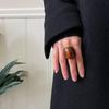2025 New Vintage Brown Acrylic Rings for Women Exaggerated Amber Color Resin Temperament Geometric Finger Ring Punk Jewelry Gift