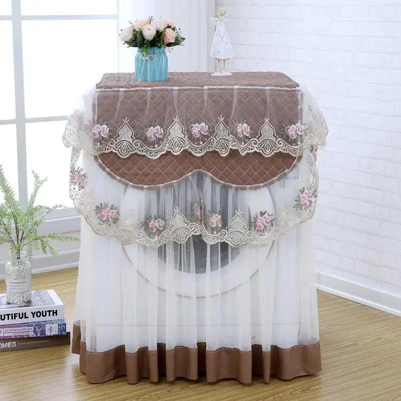 Lace Dustproof Protective Cover Floral Style Home Decoration Washing Machine Cover 4 Color Random Washable 60*60*85Cm Decoration