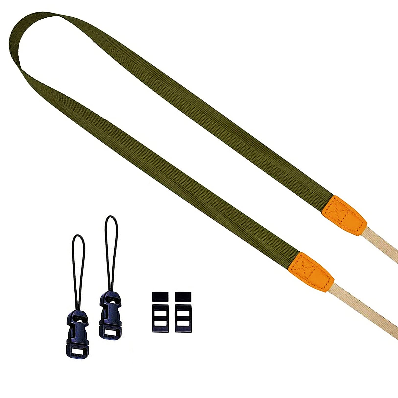 

FaceColor Slim Neck Strap for Shoulder Drop Stable Adjustable Includes Connection Nylon Compatible with and More Cameras, Strap, Prevention, Angle, зелений