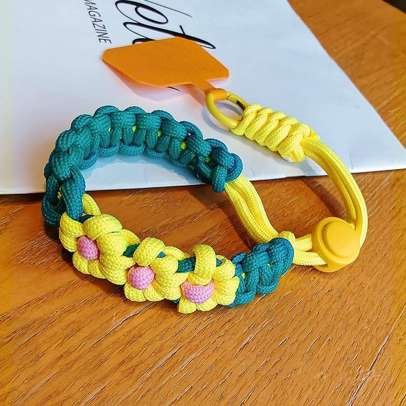 

For Cell Phone Coarse Type Short Hand Lanyard Strap Wrist Chain Handmade Weaving Bracelet Pendant Phone Outdoor Anti-Lost Rope