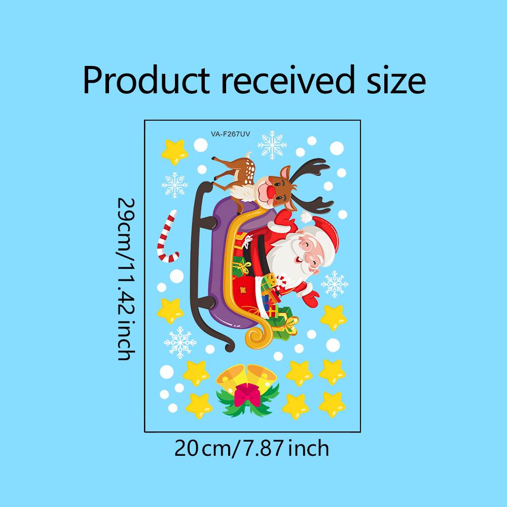 Jule Snøkrystall Elg Snømann Glassklistremerke Noel Pynt Jule Veggklistremerker God Jul Dekor Godt Nyttår Klistremerke