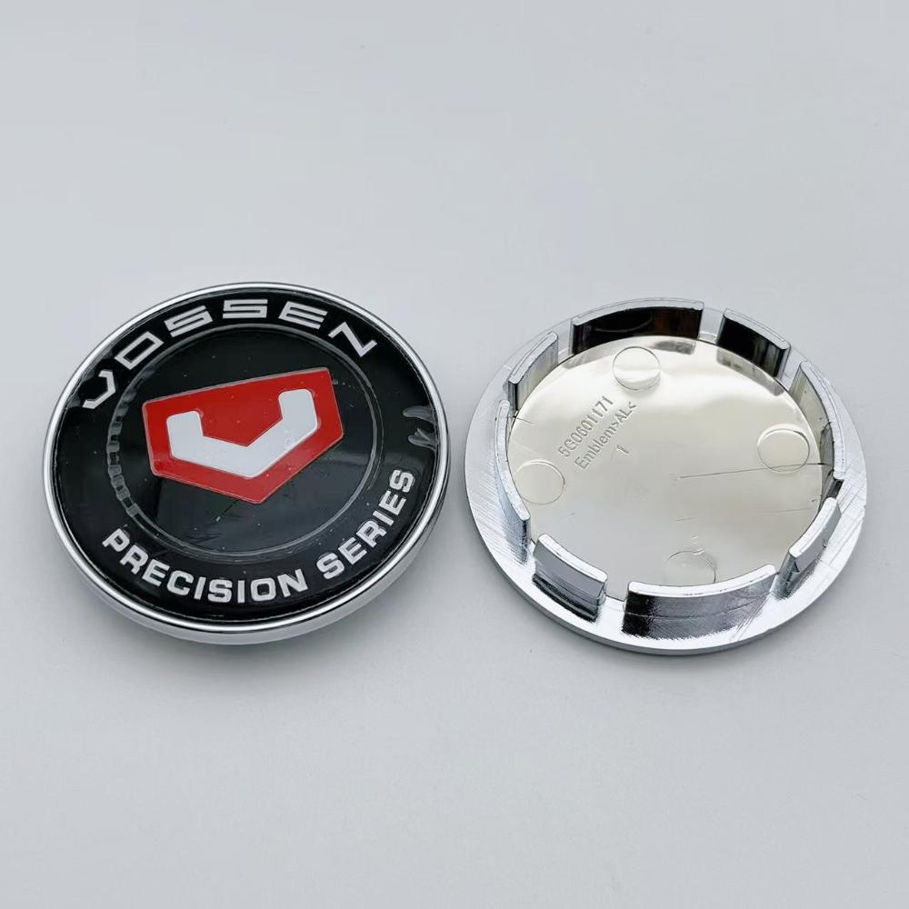 4pcs 65MM O.D / 56MM I.D New Style Car Wheel Center Caps With Vossen Logo Bagde Wheels Hub Rim Hubcaps Cover Replace Accessories