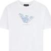 Emporio Armani Eagle Logo Letter Round Neck Short Sleeve T-Shirt Women T-Shirts White EW000904-AF12601-F0024