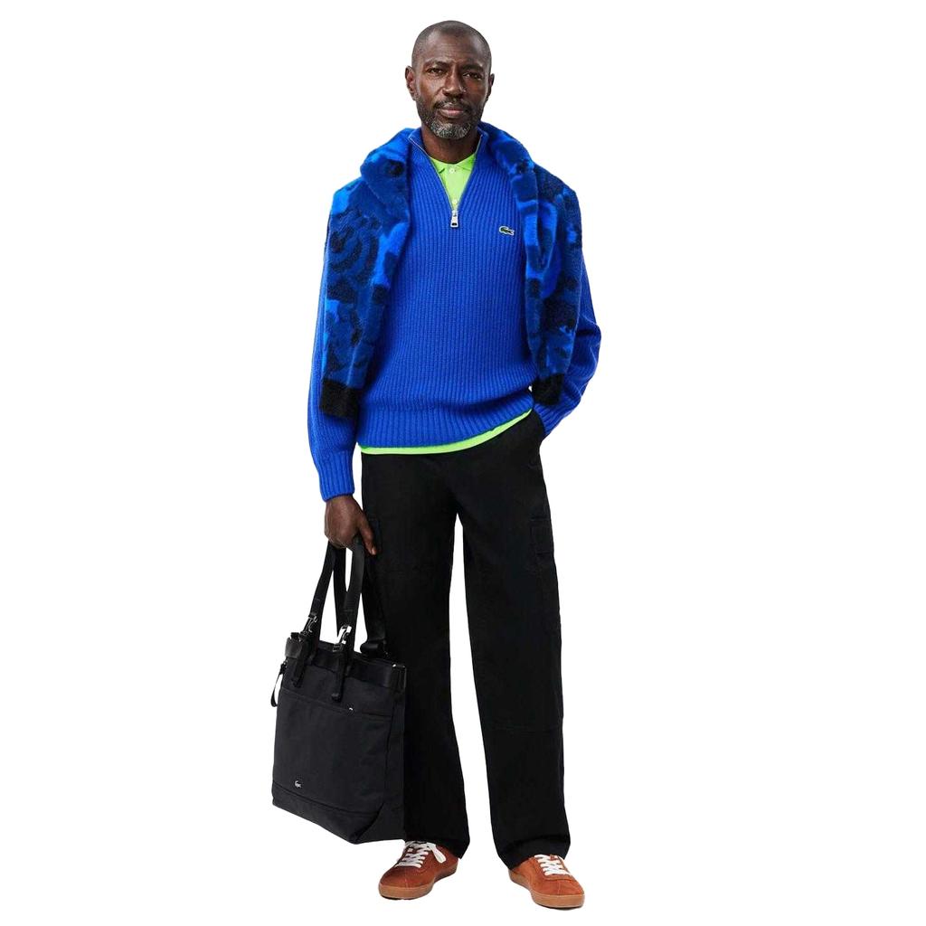 Lacoste Mens Zipper Carded Wool High-Neck Jumper