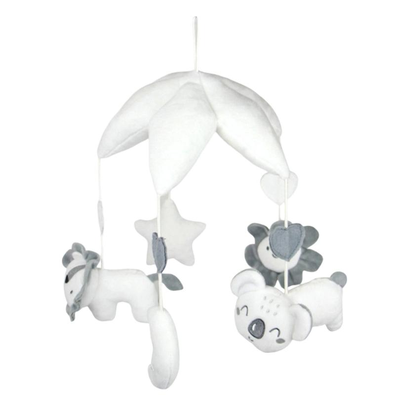 

Soft Rotating Animal Bed Bell Crib Mobile Music Box For Infant Musical Nursery Toy With Plush Figure Doll Soothing Toy