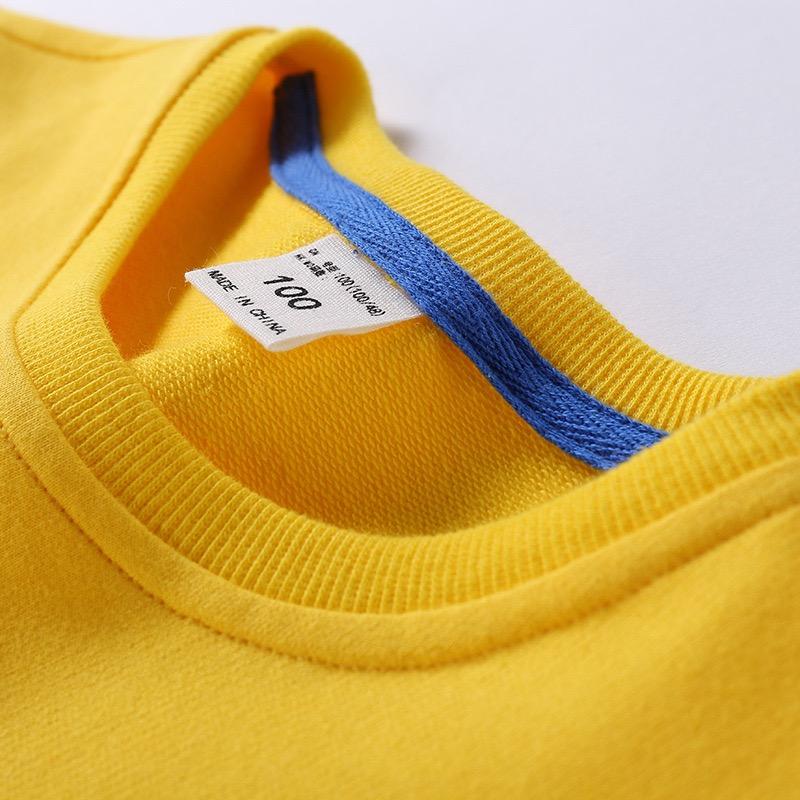Spring Children's Cotton Sweatshirt Boy and Girl Casual Solid Plain Hoodies Tops 3-10 Years Kids Long Sleeve T-shirt Cltohes