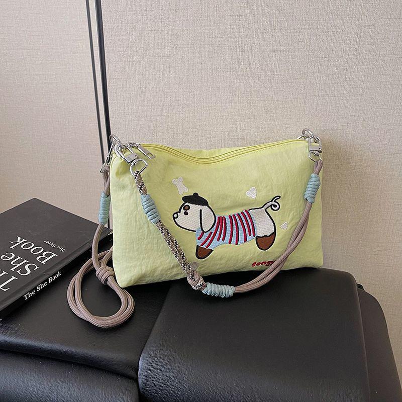 2025 Japanese Embroidery Canvas Crossbody Bag - Gao Yuanyuan Style, Cute Women’s Shoulder Handbag