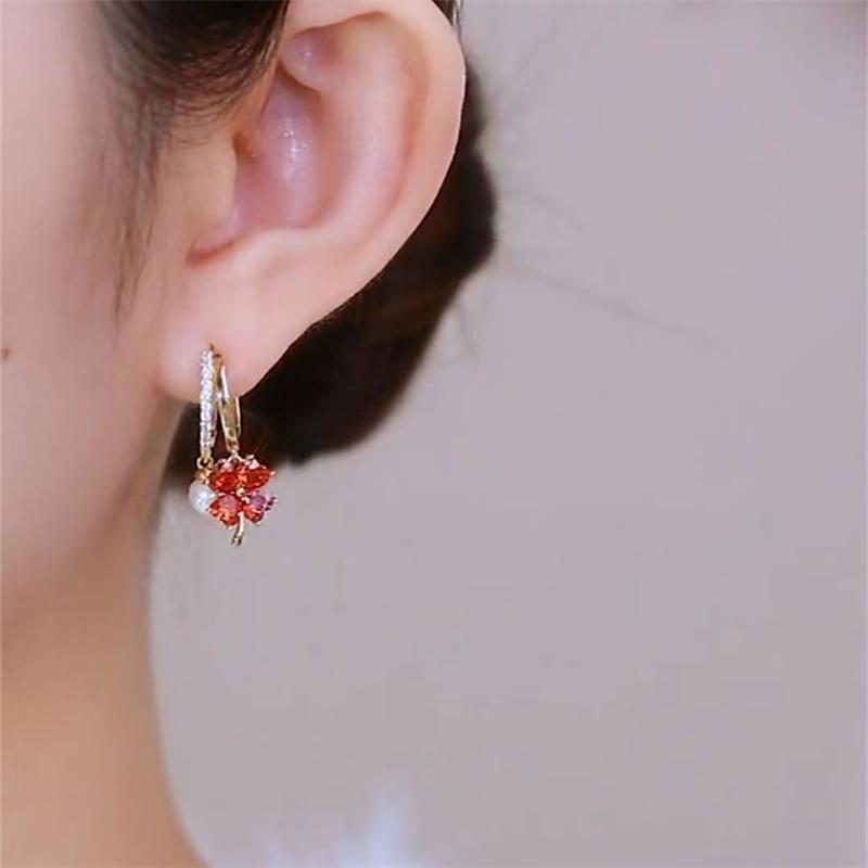 Vintage Shiny Crystal Butterfly Tassel Drop Earrings for Women Light Luxury Zircon Flower Earrings Wedding Party Jewelry Gift