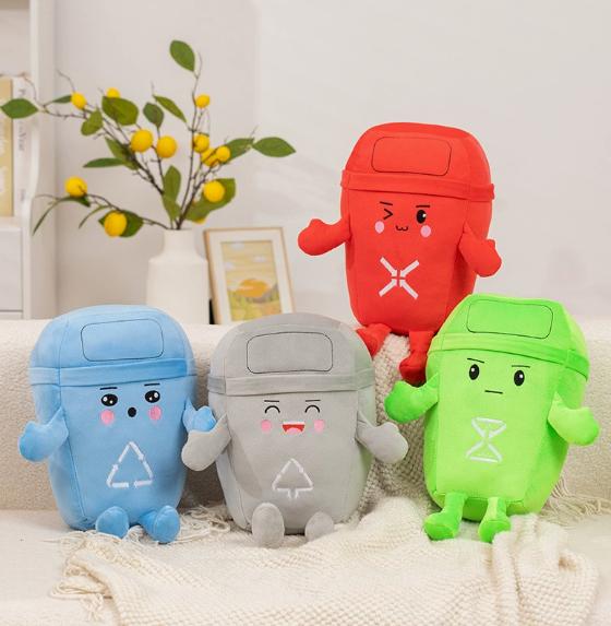 Creative Garbage Classification Plush Toys Set for Kids, 40 Pcs Soft Stuffed Animals, Educational Sorting Plushies,