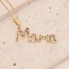 Jewelry Zircon Letter Clavicle Chain Stainless Steel Gift for Mother's Day MOM Necklace  Overlay