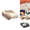Luxurious Wool Cashmere Blanket Thick Warm Geometric Pattern Office Throw