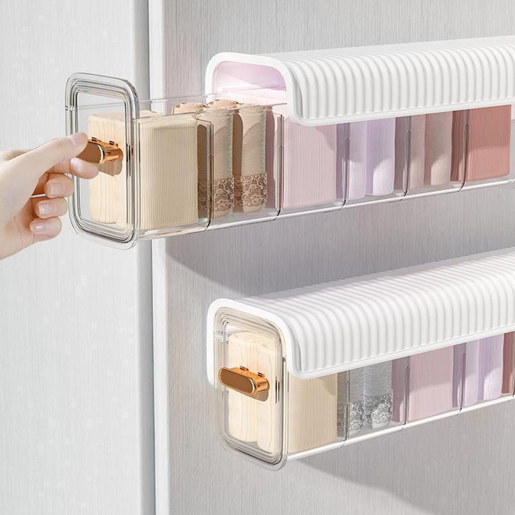 Clear Wall Mounted Drawer Organizer, Wall Hanging Transparent Underwear Panties Storage Box Punch-Free Multifunctional Storage Box For Clothes, Socks