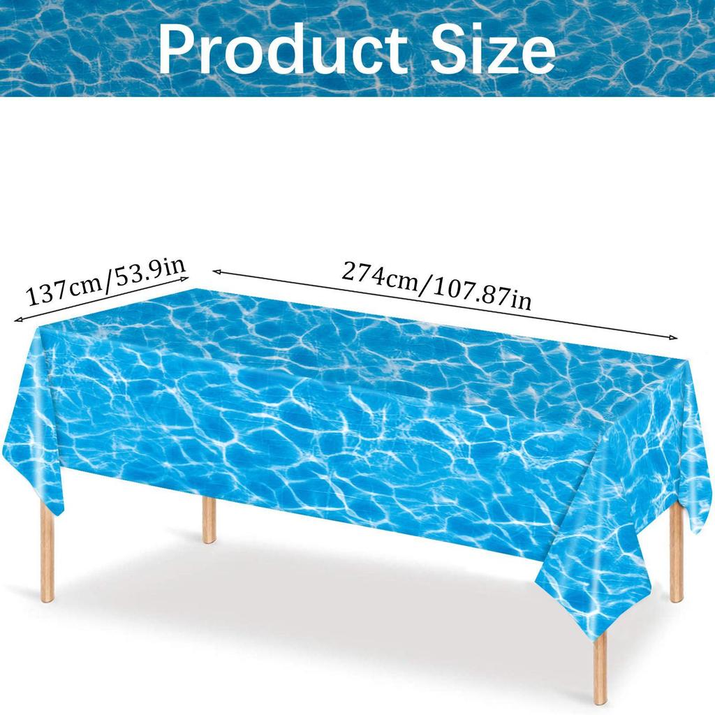 Ocean Theme Party Tablecloth Birthday Wedding Tablecloth Summer Beach Water Wave Table Cover Ocean Theme Party Supplies