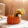 Handheld Woven Rattan Flower and Fruit Basket - Perfect for Shops, Children's Day, Souvenirs, or Postpartum Gifts