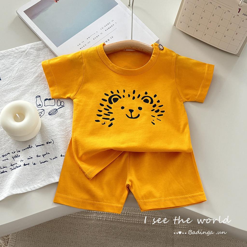 Children Pure Cotton Short Sleeve Two Piece Set For Toddler Summer Comfort