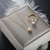 Necklace Accessories Elegant Jewelry for Women 18K Gold Plated Stainless Steel Freshwater Pearl Pendant Necklace