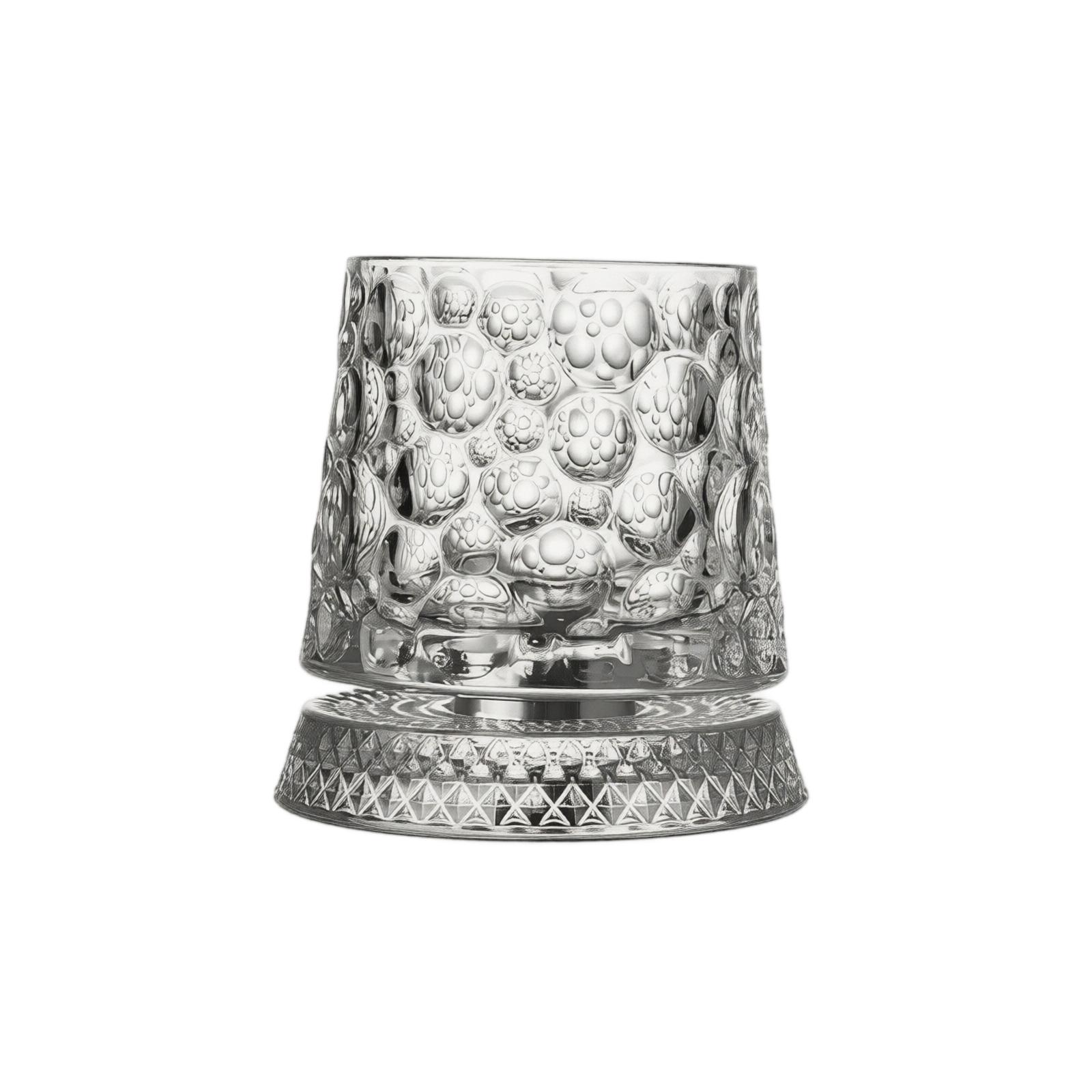 

9oz Rotating Whiskey Glass with Base 360 Degree Swivel Crystal Glass Tumbler for Spirits and Cocktails Durable Design One Size