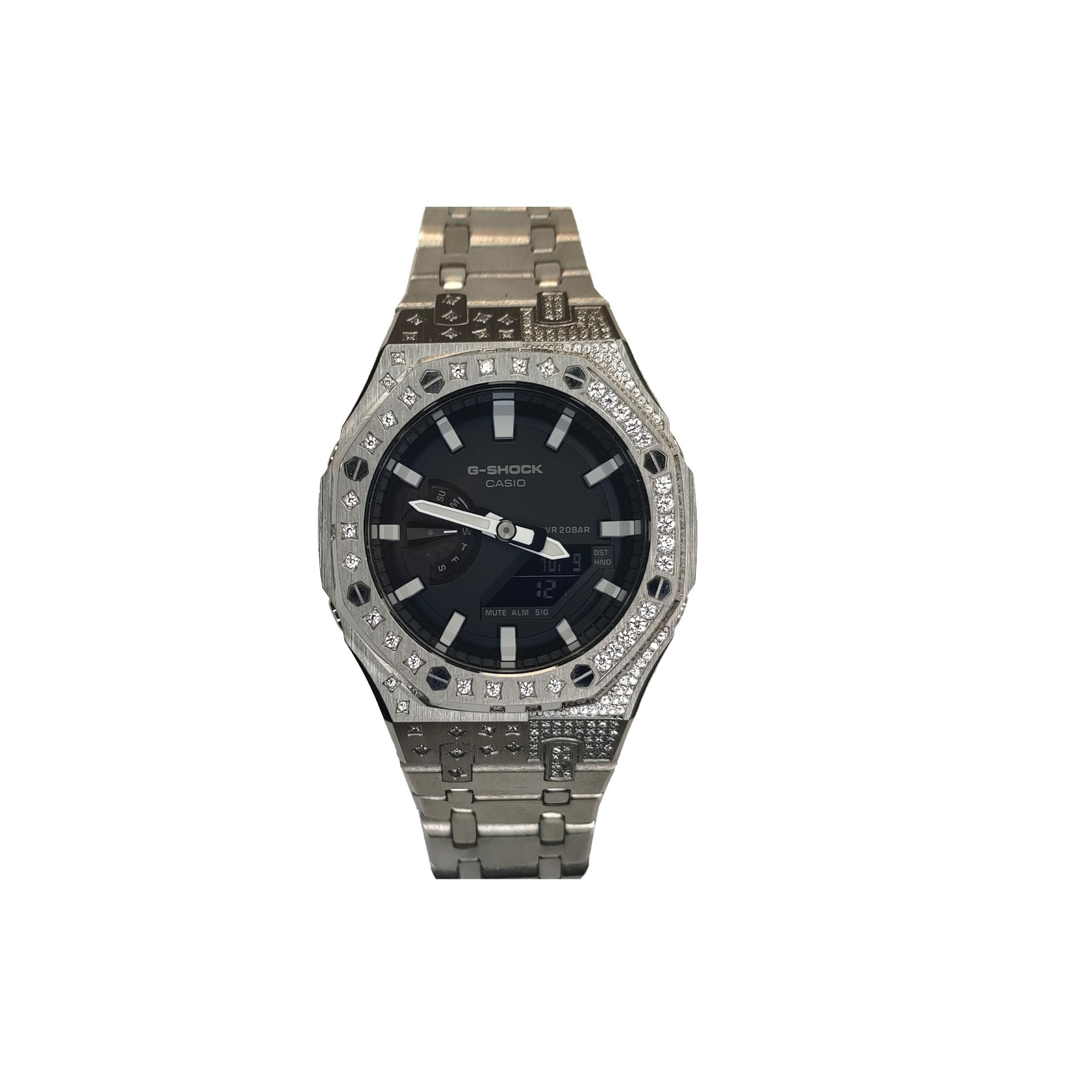

CASIO Men Liquid Crystal,Analog Dual Display Series 44mm Black Watch GA-2100SKE-7A(Watch3--)