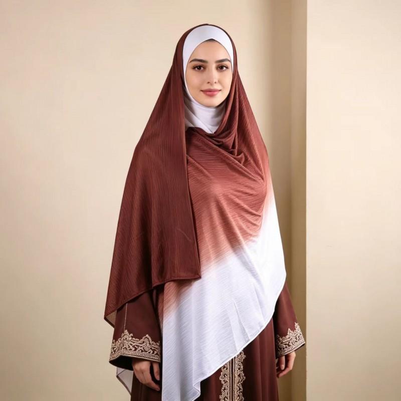 Womens Lightweight Gradient Scarf Shawl Fashion Long Wrap UV Protection Crinkle Texture 70x180