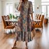 2026 Spring Arrival: European & American Street Style V-neck Irregular Skirt Slim Fit Women's Dress